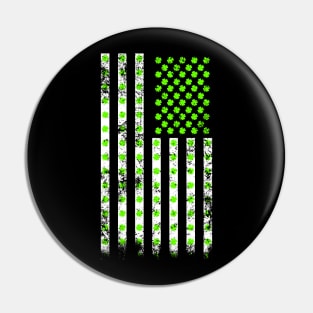 American Shamrock Flag (Neon Green) Pin