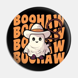 Boohaw Cute Spooky Groovy Cowboy Ghost Pin