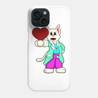 Cat as Doctor with Heart Phone Case