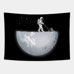 Astronaut mowing the moon Tapestry