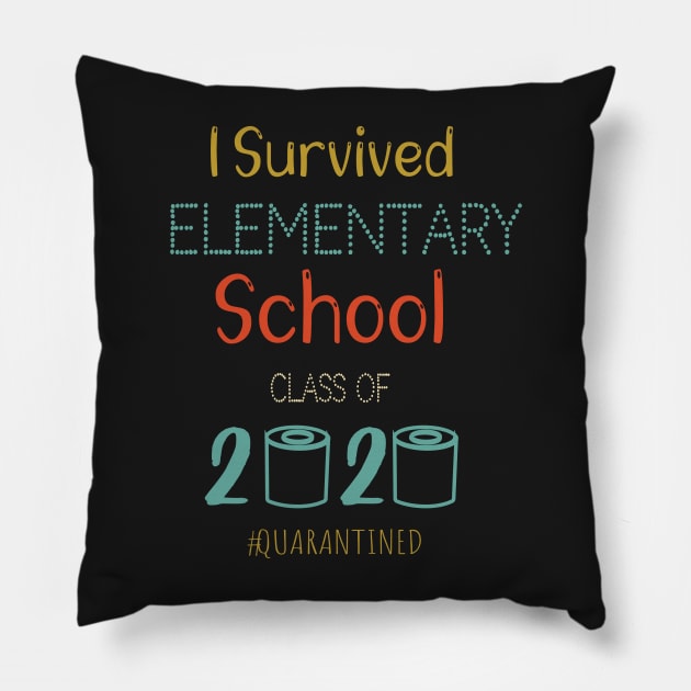 I Survived Elementary School Funny Quarantine Graduation Gift, Elementary School Grade, Toilet Paper 2020 Quarantined Pillow by WassilArt