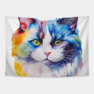 watercolor Ragdoll Cat Tapestry