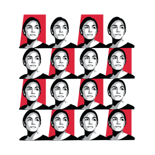 Alexandria Ocasio-Cortez AOC Red Pattern T-Shirt