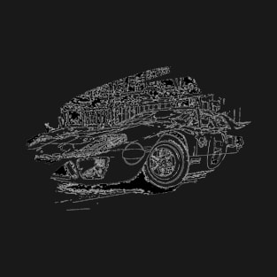 GT40 Action Art Splash Print Wireframe T-Shirt