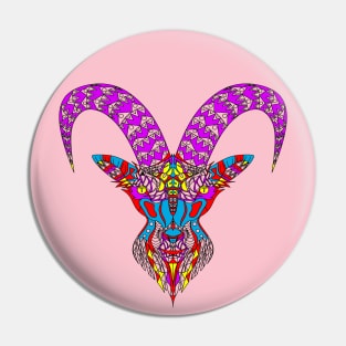 mighty goat in rainbow pattern ecopop Pin