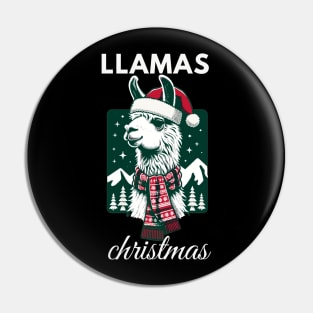 llamas christmas Pin