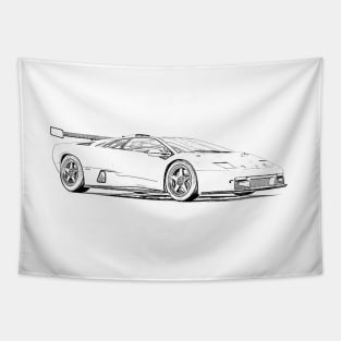 Diablo GT Wireframe Tapestry