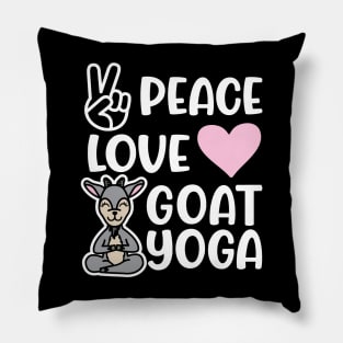 Peace Love and Goat Yoga Fitness Funny Pillow