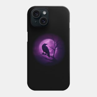 Raven and the full moon Phone Case