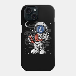 Astronaut Accordion Litecoin LTC Coin To The Moon Crypto Token Cryptocurrency Blockchain Wallet Birthday Gift For Men Women Kids Phone Case