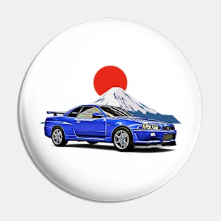 R34 GTR Fuji JDM Japan Print Pin