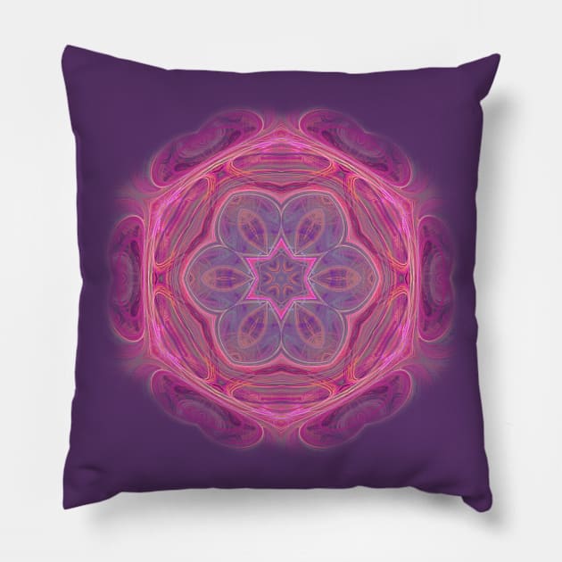 Delicate rose pink fractal flower Pillow by hereswendy