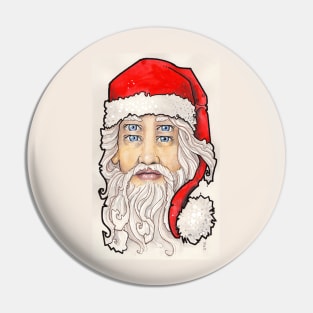 All seeing four eyed santa Pin