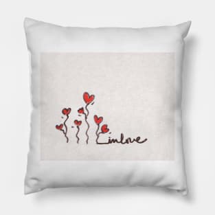 In love hand written on wall Pillow