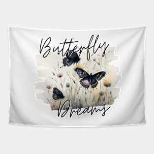 Dark Butterfly Dreams Tapestry