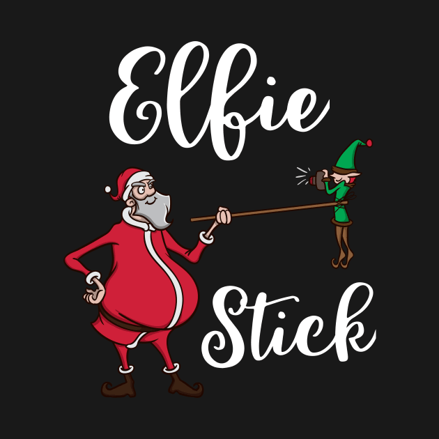 Funny Elf Pun Selfie Stick Santa Claus Christmas Meme Gift by TellingTales