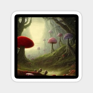 Watercolor Mushroom Planet Magnet