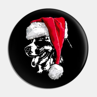 Funny Bernese Mountain Dog Santa Christmas dog Pin