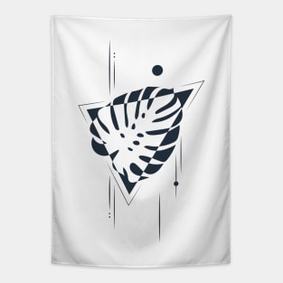 Tropical Monstera Leaf. Geometric Style Tapestry