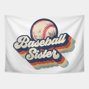 Retro Baseball Sister Mother's Day Tapestry