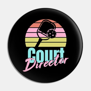 Court Director Pickleball Mom Grandma Women Girls Funny Cute Pin