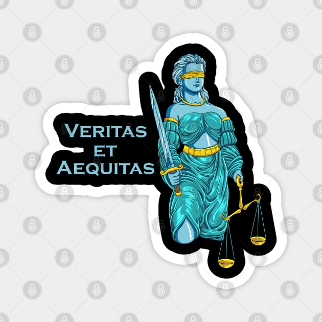 Veritas et Aequitas - Goddess Lady Justice Magnet by Modern Medieval Design