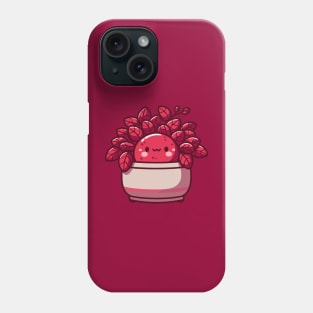 Cute Kawaii Red Cactus Succulent in a Pot | Kawaii Style Plant | Kawaii Houseplant Phone Case