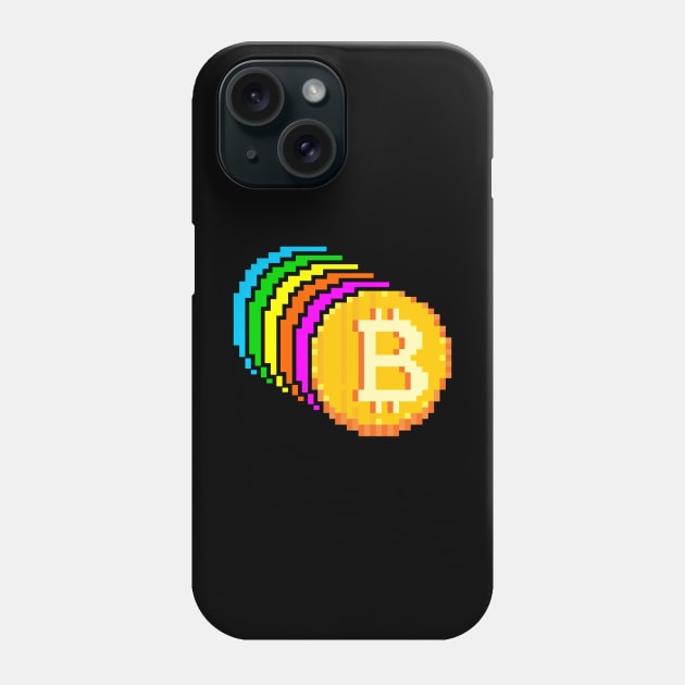 rainbow bitcoin Phone Case by spoilerinc