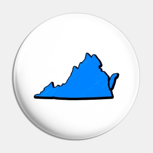 Bright Blue Virginia Outline Pin