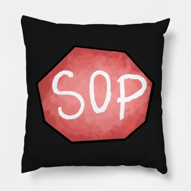 Sop sign Pillow by Sparkleweather