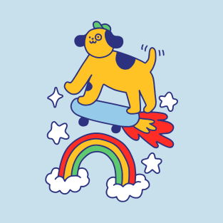 Dog Flying On A Skateboard T-Shirt