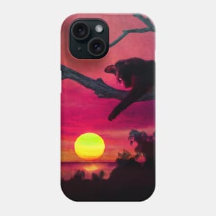 Cat watching sunset Phone Case