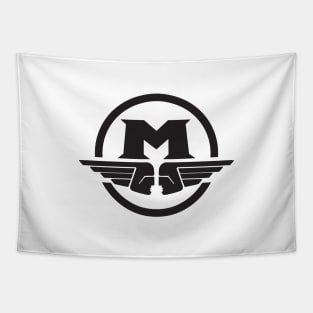 Retro Motobecane logo - black print Tapestry