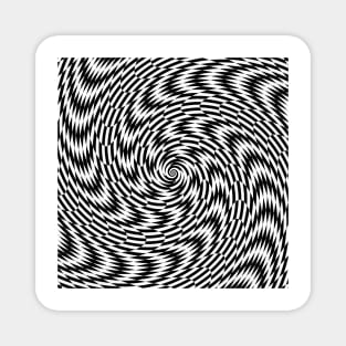 black and white grid storm Magnet