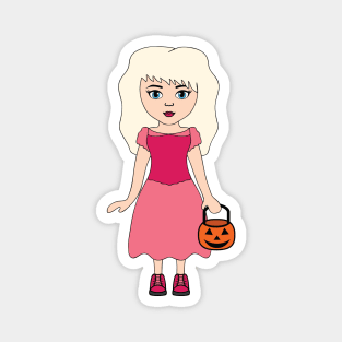 Pink Princess 1 Halloween Girl Sticker Magnet