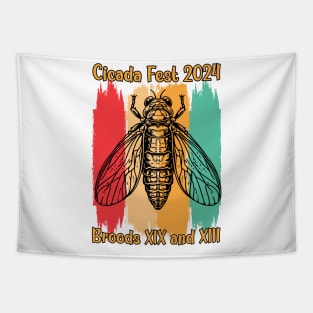 Entomology funny Cicada Fest 2024 Broods XIX Cicada Lover XII Tapestry