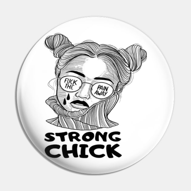 Strong Chick Woman's Pin by Salam Hadi