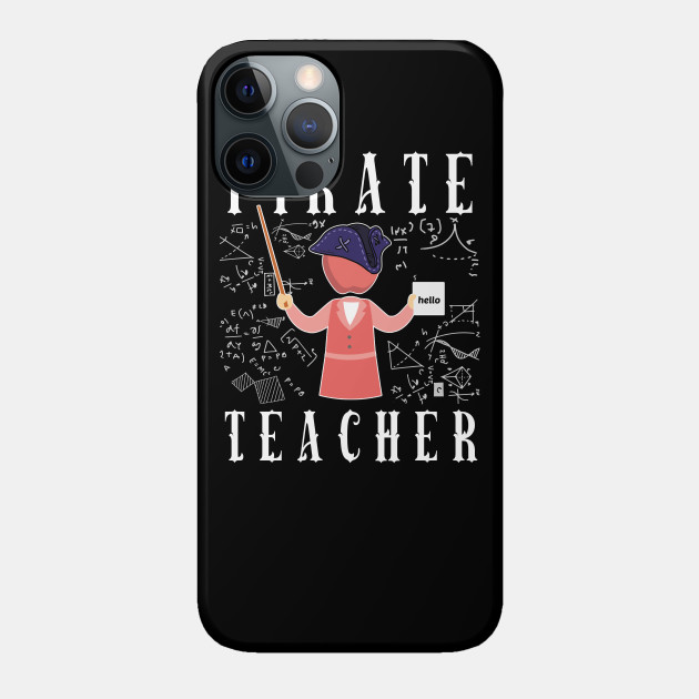 Womens Pirate Math Teacher Halloween Shirt Funny Apple & Hat - Math Teachers Gifts - Phone Case