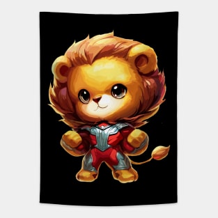 Superhero lion cat Tapestry