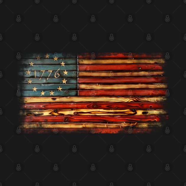 Wooden American Flag by BlackGrain