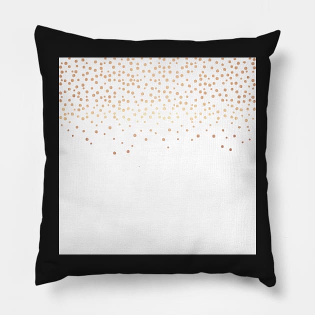 ROSE GOLD CONFETTI Pillow by alexrow