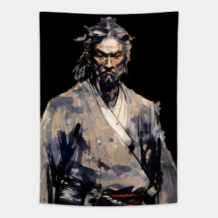 Japanese Ronin Samurai: I Play Alone on a Dark Background Tapestry