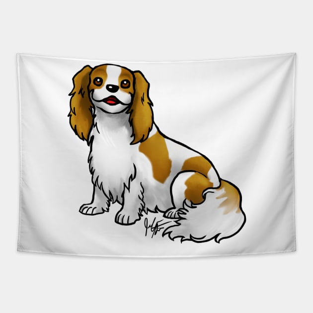 Dog - Cavalier King Charles Spaniel - Blenheim Tapestry by Jen's Dogs Custom Gifts and Designs