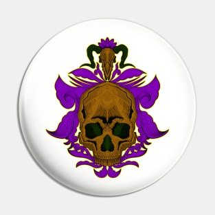 Skull bones with sacred goat Pin