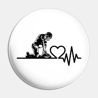 Football Player Praying Heartbeat Pin