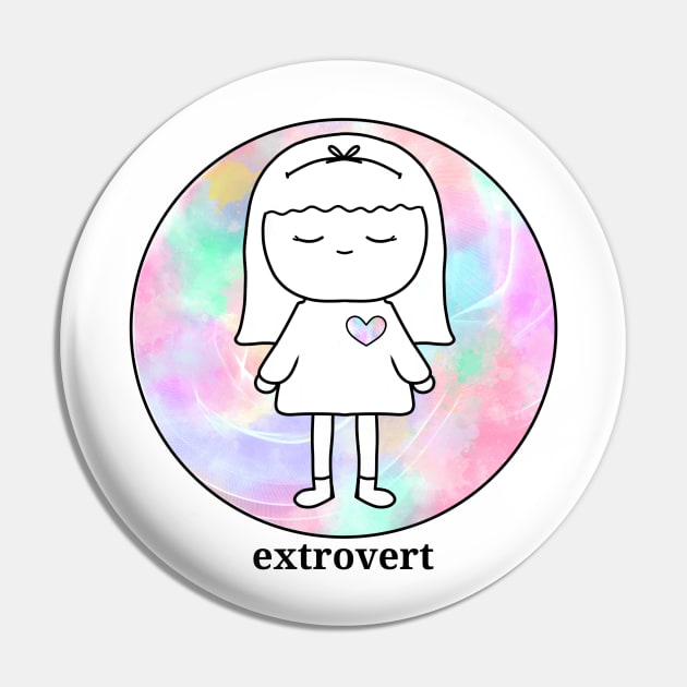 Extrovert Girl Pin by moonlitdoodl