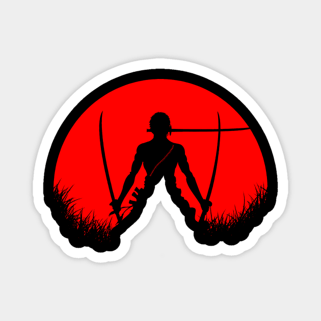 Red Moon Zoro Magnet by epyongart