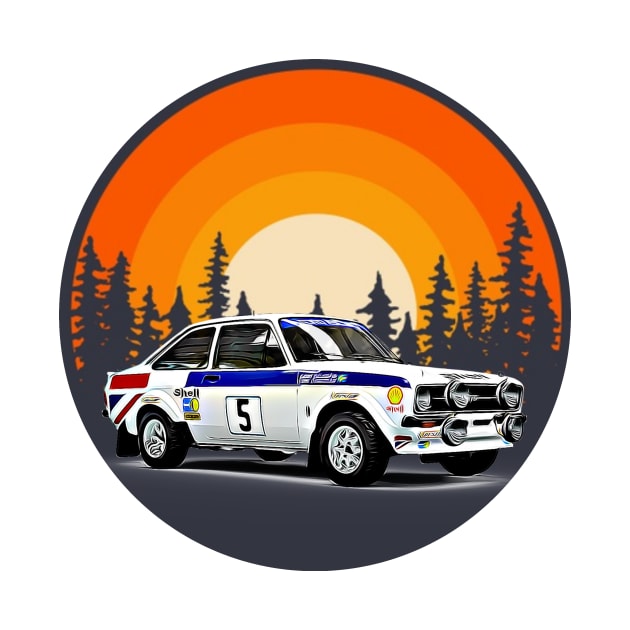 Escort Rally Forest Print by Auto-Prints