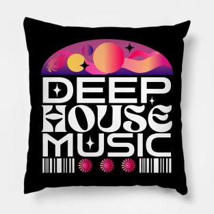 DEEP HOUSE  - Orbs And Stars (orange/purple/white) Pillow