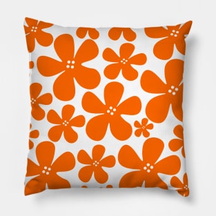 Orange flowers floral pattern design Pillow